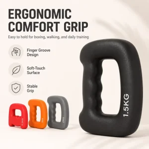 Shadow Boxing Hand-Grip D-Shaped Steel Dumbbell for Home Exercise Jump Rope Punch Speed and Endurance Training