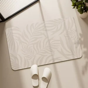 Silicon Abstract Pattern Absorbent Quick-Dry Non-Slip Thin Custom-Size Floor Mat for Bathroom Entrance Shower Room