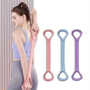 Silicone 8-Shape Shoulder Stretching Strap for Home Fitness and Yoga