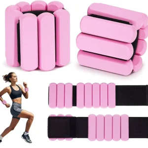 Silicone Adjustable Wearable Wrist and Ankle Weights, 1 lb/2 lb, Fitness Bracelet for Yoga, Pilates, Walking, and Workout, Men and Women
