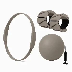 Silicone Ankle Weights, Mini Pilates Ball with Pump, and Magic Circle Yoga Set