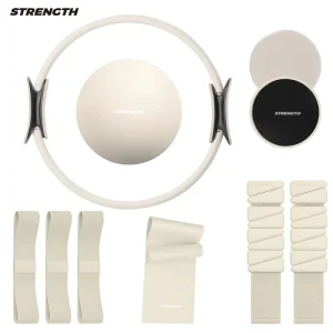 Silicone Dumbbell, Power Ring, Yoga Mat, and Home Gym Pilates Accessories Set