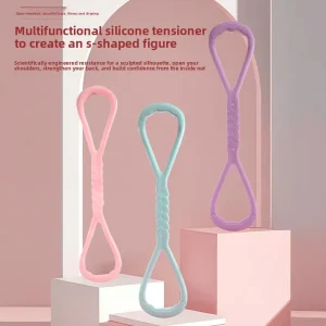 Silicone Figure-eight Tensioner Back Stretching Belt Rope for Yoga Training