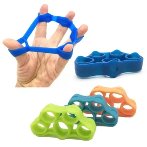 Silicone Finger Resistance Band Exerciser, Adjustable Hand Strengthener and Rehabilitation Grip Trainer