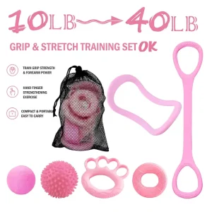Silicone Grip Strength Ring and Yoga Ring Rehabilitation Exercise Device with Massage Ball