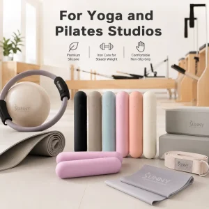 Silicone Pilates Accessories Set with Hand Dumbbells for Studio Training