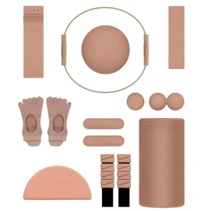 Silicone Pilates Set Yoga Mat Dumbbells Ankle Wrist Straps Barbell Rings High Elasticity