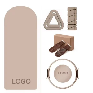 Silicone Pilates Set with Non-Slip Yoga Mat Soft Dumbbells Flexible Power Ring and Barbell Rod