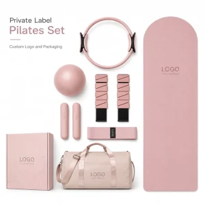 Silicone Pilates Set with Non-Slip Yoga Mat, Soft Dumbbells, Flexible Power Ring, and Barbell Rod for Home Gym