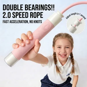 Silicone-Wrapped Handle Double-Bearing Adjustable Skipping Rope for Commercial Gym Use