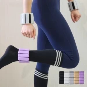 Silicone Wrist and Ankle Weights Set with Iron Core, Adjustable Resistance for Strength Training