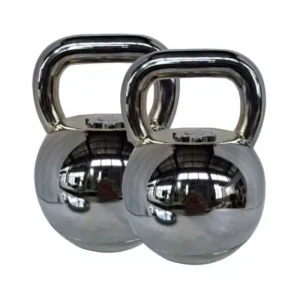Silver Electroplated Chrome Adjustable Kettlebell C45 Steel 12-32kg