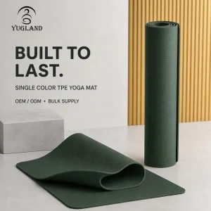 Single-Color TPE Non-Slip Yoga Mat for Pilates Workout