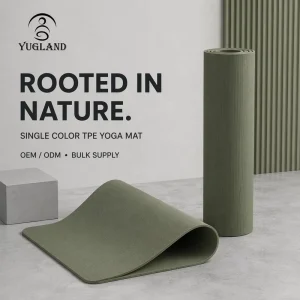 Single Color TPE Yoga Mat Non Slip Exercise Pad for Pilates Factory