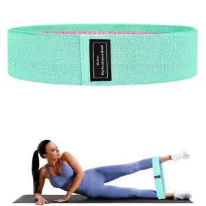 Single Green Non-Slip Fabric Hip Resistance Band for Fitness Glute Leg Training
