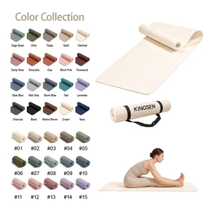 Single-Layer Cream Beige TPE Yoga Mat Non-Slip High-Density Exercise Mat for Home Fitness