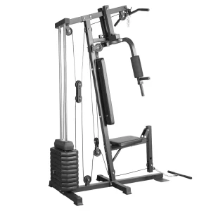 Single-Station Multifunctional Home Gym with Weight Stack for Full-Body Training