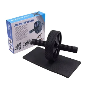 Single-Wheel Abdominal Roller with Kneeling Mat, Silent Large Roller, Anti-Slip Grain