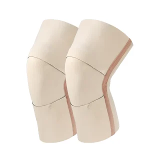 Skin Color Knee Compression Sleeve with Side Support, Anti-Slip Breathable OEM Knee Brace for Gym Sports Running
