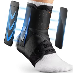 Slim-Fit Ankle Brace Support Quick-Lace Air Fabric Unisex 2 Auto-Shaped Pads for Running and Sports Injury Recovery XS (9.6″-10″)