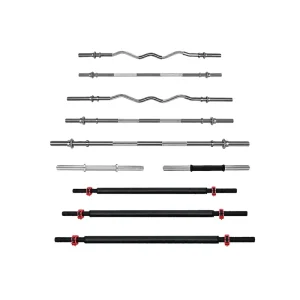 Small-Sleeve Barbell Bar Straight and EZ-Curl Weightlifting Bar for Bench Press Deadlift Squat Strength Training