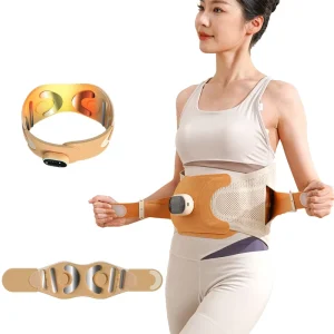 Smart Abdominal Vibration Massage Lumbar Belt Heat Wireless Electric Waist Massager for Back Pain