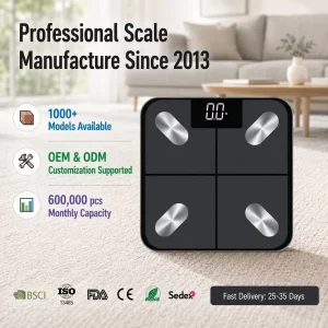 Smart Bluetooth Body Fat Scale with BMI App, High-Precision Tempered Glass