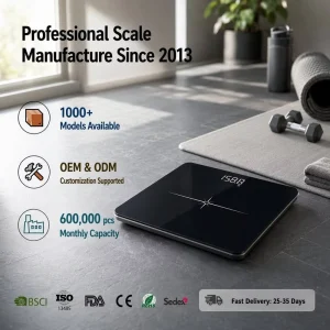 Smart Body Fat Scale, 180 kg, Digital Bathroom Weight Scale with App Connection, LCD Display, USB Battery, OEM