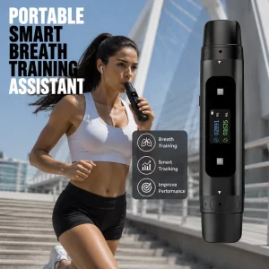 Smart Breathing Trainer APP RealTime Lung Capacity Display Dual Channel Inhale Exhale 3 Resistance Mouthpieces
