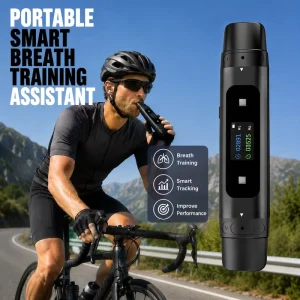 Smart Breathing Trainer with App Connectivity Lung Capacity Tester OPEP Device for Cycling Fitness Performance