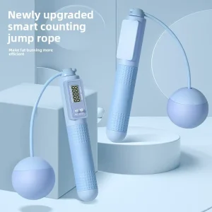 Smart Counting Cordless Jump Rope Digital Counter Adjustable Weighted Ropeless Skipping Rope for Indoor Fitness and Fat Burning