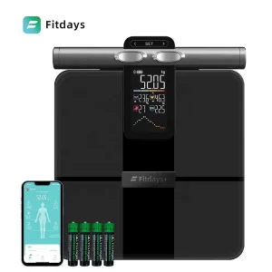 Smart Digital Bathroom Scale Body Composition 8-Electrode Tempered Glass Battery Powered