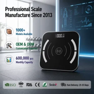 Smart Digital Body Weight Scale with LED Display Smart App Sync Rounded Glass Bathroom Weighing Scale