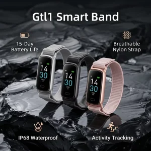 Smart Fitness Band with Breathable Design, IP68 Waterproof Rating, 15-Day Battery and Activity Tracker