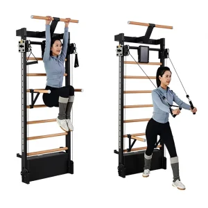 Smart Fitness Products Premium Swedish Ladder Wall Gym with Resistance Bands & Smart Training Display