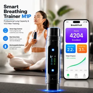 Smart Fitness Training Lung Exerciser Portable Breathing Trainer Vital Capacity Tester for Sports Respiratory Workout