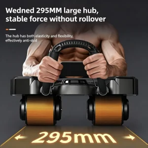 Smart Four-Wheel Ab Roller with Automatic Rebound for Home Core Workout
