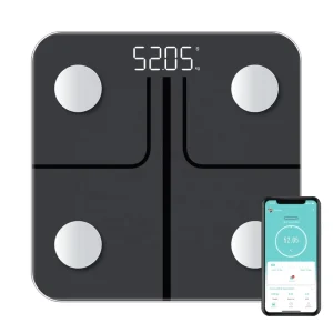 Smart Glass Body Fat Analyzer BMI 180kg Capacity Battery App Connectivity LED Digital Display Fitness Tracker