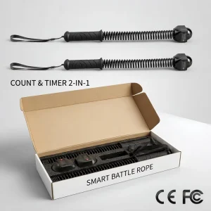 Smart Ropeless Battle Rope with Timer Counter 2-in-1 Portable Arm Workout Equipment
