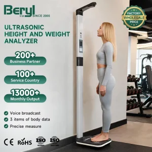 Smart Scale with Body Fat and Weight Analysis Ultrasonic Height and Weight Measurement