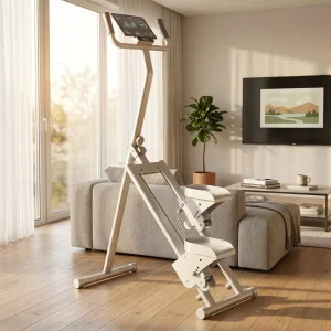 Smart Vertical Climber with Digital Tracker Foldable Stair Stepper Machine with Screen Bracket for Home Cardio Fitness