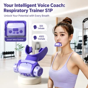 Smart Voice-Guided Respiratory Muscle Trainer with 8-Level Adjustable Resistance for Lung Capacity Training