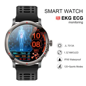 Smartwatch with Blood Pressure, ECG, PPG and Body Fat Monitor, Bluetooth Calling, KC102