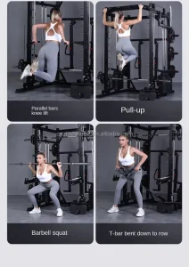 Smith Machine JH-D66 Universal Multi-Function Metal Strength Trainer for Chest Back Arms Core Legs Home Gym Equipment