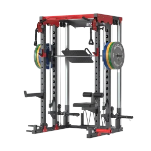 Smith Machine Multifunction Power Rack Cable Crossover Squat Press Strength Training Equipment for Home Commercial Gym