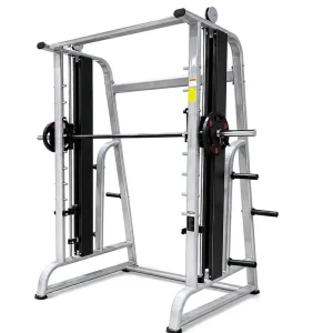 Smith Machine Power Cage Squat Rack with 120kg Weight Stack and Multifunctional Full-Body Steel Frame