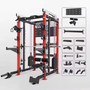 Smith Machine Power Rack with Multi-Cable Gym Station, Lat Pulldown, Leg Curl and Arms, 80-120 kg, Commercial