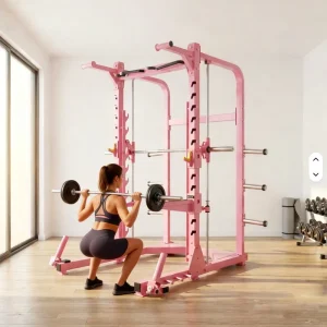 Smith Machine Squat Rack, Safety Frame for Heavy Squats, Complete Gym Equipment Set