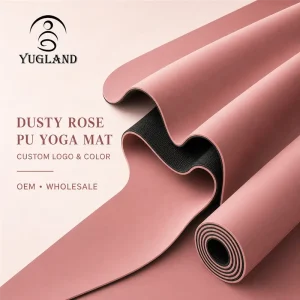 Smooth PU Yoga Mat 183*68cm Anti Tear Natural Pink Pad