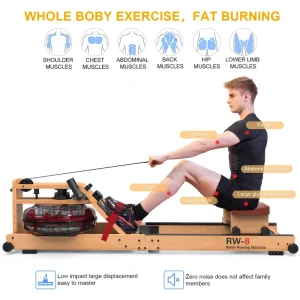 Snode Alloy Magnetic Foldable Rowing Machine Silent Adjust Resistance LCD Display Low Impact Aerobic Equipment Household Fitness